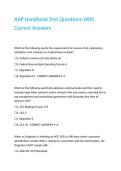 AAP Handbook Test Questions With Correct Answers
