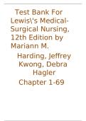Test Bank Lewis's Medical-Surgical Nursing 12th Edition by Harding&comma; Kwong & Hagler ISBN 9780323792361 2026 Chapters 1-69 Complete Questions and Answers for Exam Preparation