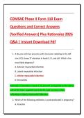 COMSAE Phase II Form 110 Exam  Questions and Correct Answers  &lpar;Verified Answers&rpar; Plus Rationales 2026  Q&A &vert; Instant Download Pdf