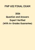 FNP 652 Final Exam Study Guide 2026 &vert; Nurse Practitioner Questions & Answers PDF