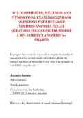 WGU C458 HEALTH&comma; WELLNESS AND  FITNESS FINAL EXAM 2026&sol;2027 BANK  QUESTIONS WITH DETAILED  VERIFIED ANSWERS &sol; EXAM  QUESTIONS WILL COME FROM HERE  &lpar;100&percnt; CORRECT ANSWERS&sol; A&plus;  GRADED