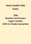 Home Health Aide Exam Questions & Answers 2026 &vert; HHA Practice Test PDF