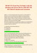 NR 603 CEA Exam Prep Test Bank 2 with 150  Questions and Answers Review 2026-2027&sol; NR  603 Clinical Evaluation and Assessment