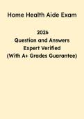 Home Health Aide Exam Study Guide 2026 &vert; HHA Questions & Answers PDF