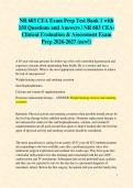 NR 603 CEA Exam Prep Test Bank 1 with  150 Questions and Answers &sol; NR 603 CEA-  Clinical Evaluation & Assessment Exam  Prep 2026-2027 &lpar;new&excl;&rpar; 