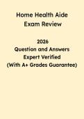 Home Health Aide 2026 Exam Review Study Guide &vert; HHA Questions & Answers PDF