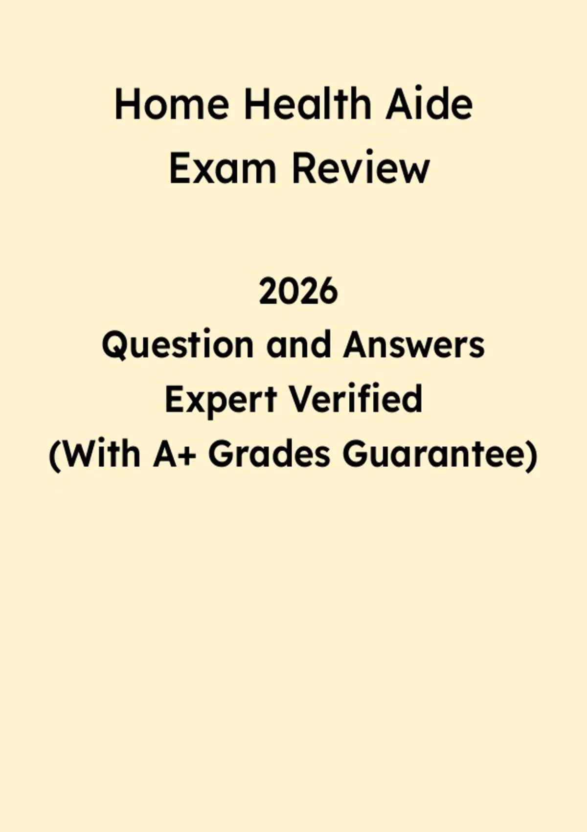 Home Health Aide 2026 Exam Review Study Guide | HHA Questions &amp; Answers PDF - Home health aide ...