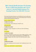 2026 Colorado Health Insurance Pre-licensing  Review of 400 Exam Questions and Correct  Answers&sol; Colorado Health Insurance Pre-licensing Practice Test 2026-2027 &lpar;Newest&rpar; 