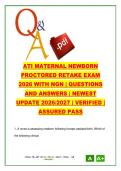 ATI Maternal Newborn Proctored Retake 300 Questions &ndash; Labor&comma; Postpartum&comma; Newborn Care&comma; NGN