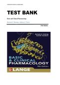 Basic and Clinical Pharmacology 15th Edition by Bertram G&period; Katzung Test Bank &vert;ISBN&colon; 9781260452310&vert; Guide A&plus;