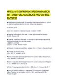MAE 3310 COMPREHENSIVE EXAMINATION TEST 2026 FULL QUESTIONS AND CORRECT ANSWERS