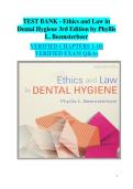 Phyllis L&period; Beemsterboer&rsquo;s Dental Hygiene Ethics & Law &ndash; 3rd Edition &colon; Instructor Test Bank Companion &vert; Study & Exam Preparation with Verified Chapters 1&ndash;10