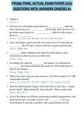 FIN380 FINAL ACTUAL EXAM PAPER 2026 QUESTIONS WITH ANSWERS GRADED A&plus;