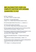 MAE 3310 EXAM STUDY GUIDE 2026 COMPLETE QUESTIONS WITH ANSWERS GUARANTEED TO PASS
