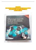 TEST BANK MANAGEMENT INFORMATION SYSTEMS&comma; 14E &lpar;LAUDON&rpar; ALL CHAPTERS COVERED GRADED A&plus; &vert; LATEST UPDATE