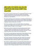 MED SURG TEST BANK 2026 SOLVED QUESTIONS AND EXAM SCRIPT FULL SOLUTION