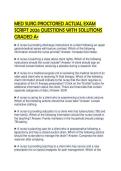 MED SURG PROCTORED ACTUAL EXAM SCRIPT 2026 QUESTIONS WITH SOLUTIONS GRADED A&plus;