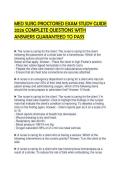 MED SURG PROCTORED EXAM STUDY GUIDE 2026 COMPLETE QUESTIONS WITH ANSWERS GUARANTEED TO PASS