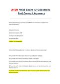 A100 Final Exam IU &ndash; Questions and Correct Answers
