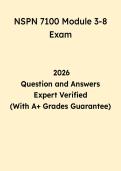 NSPN 7100 Modules 3&ndash;8 Study Guide 2026 &vert; Nursing Questions & Answers PDF