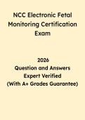 NCC Electronic Fetal Monitoring Certification Study Guide 2026 &vert; EFM Questions & Answers PDF