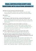 FINAL CERTIFICATION SCRIPT 2026 QUESTIONS WITH SOLUTIONS GRADED A&plus;