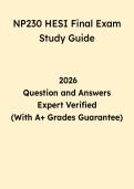 NP230 HESI Final Exam Study Guide 2026 &vert; Questions & Answers PDF