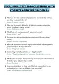 FINAL FINAL TEST 2026 QUESTIONS WITH CORRECT ANSWERS GRADED A&plus;