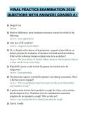 FINAL PRACTICE EXAMINATION 2026 QUESTIONS WITH ANSWERS GRADED A&plus;