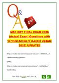 MSC ORT Final Exam 2026 300 Questions &ndash; Fractures&comma; Fixation&comma; Implants&comma; TKA & THA Guide &vert; Orthopedic Technology