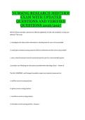 Nursing Research Midterm Exam 2026&sol;2027 with Updated and Verified Questions Study Guide