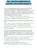 FINAL PRACTICE EXAMINATION 2026 QUESTIONS WITH ANSWERS GRADED A&plus;