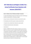DCF Child Abuse and Neglect &lpar;CAAN&rpar; Test &vert; Actual Certification Exam Questions with Answers &lpar;2026&sol;2027&rpar;