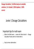 Dosage Calculation &vert; Verified study set complete solutions &vert; A&plus; Graded &vert; 2026 Updates &vert; 100&percnt; correct