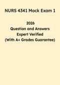 NURS 4341 Mock Exam 1 Study Guide 2026 &vert; Practice Questions & Answers PDF