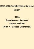 RNC-OB Certification Review Exam 2026 &vert; Obstetric Nursing Questions & Answers PDF