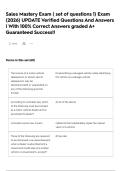 Sales Mastery Exam &lpar; set of questions 1&rpar; Exam &lpar;2026&rpar; UPDATE Verified Questions And Answers &vert; With 100&percnt; Correct Answers graded A&plus; Guaranteed Success&excl;&excl;
