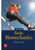 Test Bank for Basic Biomechanics&comma; 8th Edition by Susan J&period; Hall &lpar;Complete Questions & Answers &ndash; Chapters 1‑15&rpar; &ndash; Biomechanics Exam Resource