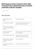 BNSF Roadway Worker Protection EXAM 2026 COMPLETE EXAM QUESTIONS AND ACCURATE ANSWERS &vert;ALREADY PASSED&excl;