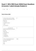 Exam 3 &colon; BIOL 1002 Exam &lpar;2026&rpar; Exam Questions & Answers &vert; Latest Already Graded A&plus; 