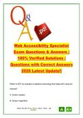 Web Accessibility Specialist Exam 2026 300 Questions &ndash; WCAG&comma; ARIA&comma; HTML Semantics&comma; Assistive Tech Guide &vert; Accessibility Certification