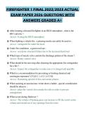 FIREFIGHTER 1 FINAL 2022&sol;2023 ACTUAL EXAM PAPER 2026 QUESTIONS WITH ANSWERS GRADED A&plus;