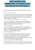 FISDAP PARAMEDIC FINAL COMPREHENSIVE STUDY GUIDE 2026 FULL QUESTIONS AND SOLUTIONS GRADED A&plus;
