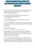 FISDAP PARAMEDIC FINAL FINAL TEST 2026 QUESTIONS WITH CORRECT ANSWERS GRADED A&plus;