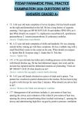 FISDAP PARAMEDIC FINAL PRACTICE EXAMINATION 2026 QUESTIONS WITH ANSWERS GRADED A&plus;