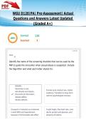 WGU D120&vert;PA&vert; Pre-Assessment&vert; 116 Actual Questions and Answers Latest Updated &lpar;Graded A&plus;&rpar;