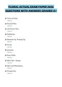FLORAL ACTUAL EXAM PAPER 2026 QUESTIONS WITH ANSWERS GRADED A&plus;