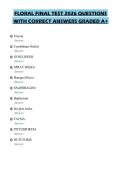 FLORAL FINAL TEST 2026 QUESTIONS WITH CORRECT ANSWERS GRADED A&plus;