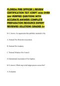 FLORIDA FIRE OFFICER 2 REVIEW CERTIFICATION TEST SCRIPT 2026 OVER 200 VERIFIED QUESTIONS WITH ACCURATE ANSWERS COMPLETE PREPARATION RESOURCE EXPERT REVIEWED SOLUTIONS GRADED A&plus;
