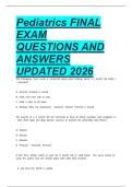 Pediatrics FINAL EXAM QUESTIONS AND ANSWERS UPDATED 2026
